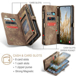 Til Samsung Galaxy S24+ Covers CASEME 008 Lædercover med Aftagelig Pung og Rem