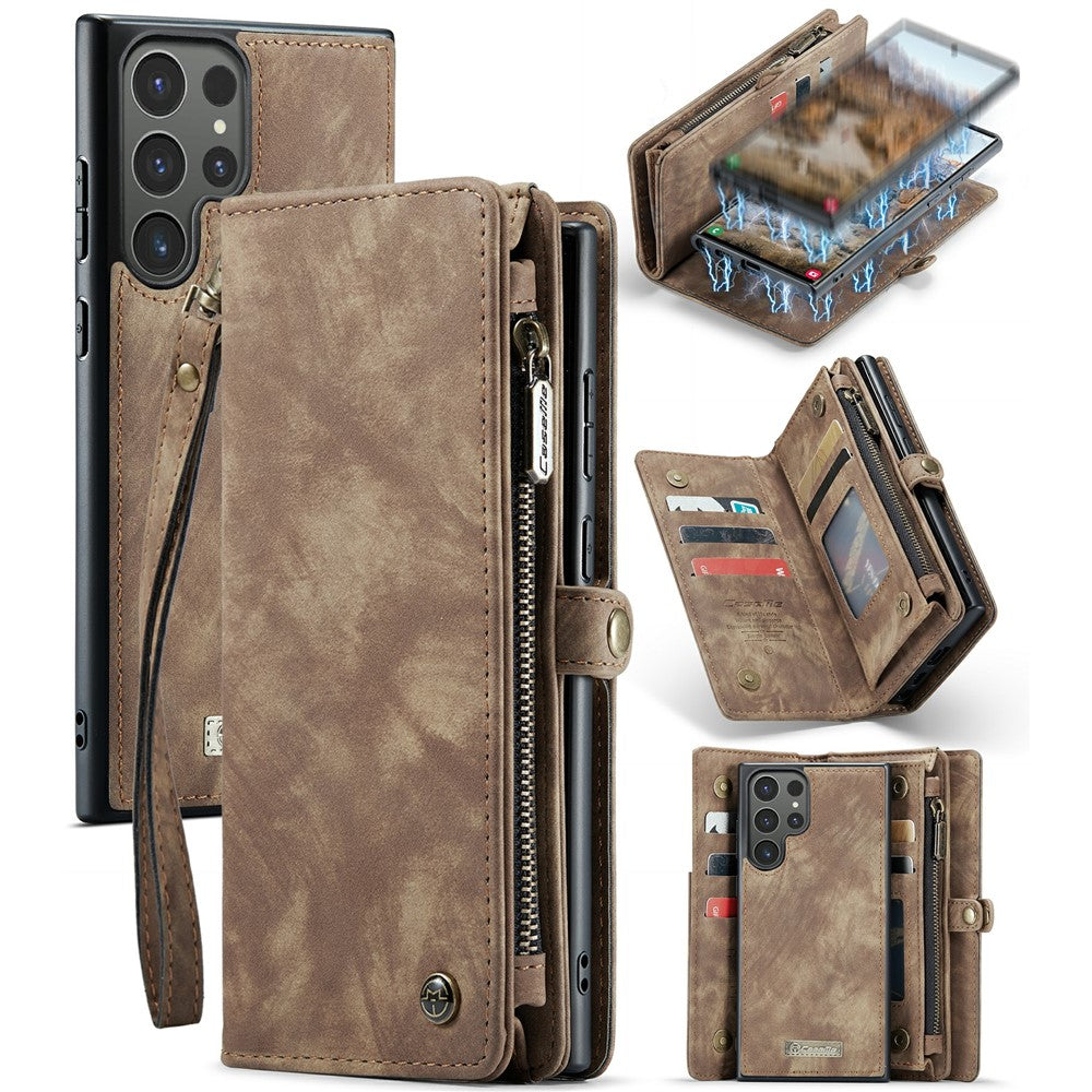 For Samsung Galaxy S24 Ultra Phone Cases CASEME 008 Leather Cover with Detachable Wallet and Strap