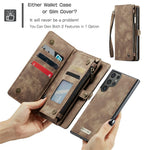 For Samsung Galaxy S24 Ultra Phone Cases CASEME 008 Leather Cover with Detachable Wallet and Strap