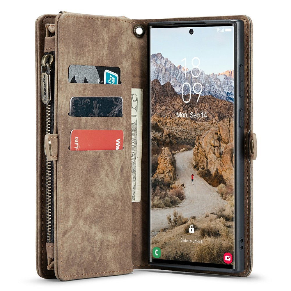For Samsung Galaxy S24 Ultra Phone Cases CASEME 008 Leather Cover with Detachable Wallet and Strap
