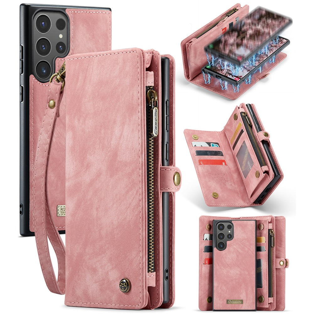For Samsung Galaxy S24 Ultra Phone Cases CASEME 008 Leather Cover with Detachable Wallet and Strap