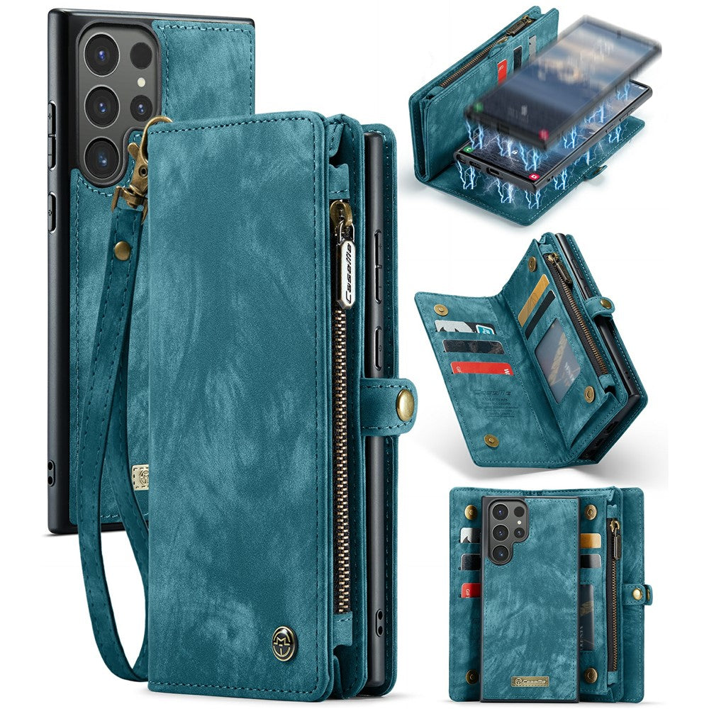 For Samsung Galaxy S24 Ultra Phone Cases CASEME 008 Leather Cover with Detachable Wallet and Strap