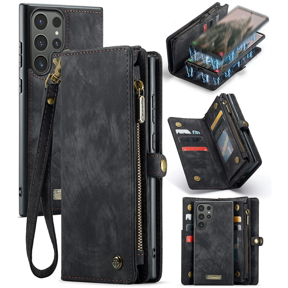 For Samsung Galaxy S24 Ultra Phone Cases CASEME 008 Leather Cover with Detachable Wallet and Strap