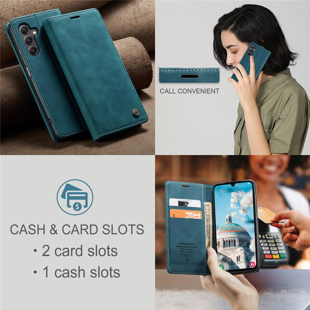 CASEME 013-serien til Samsung Galaxy A15 5G / A15 4G-cover i forretningsstil med sammenklappeligt stativ, mobilcover
