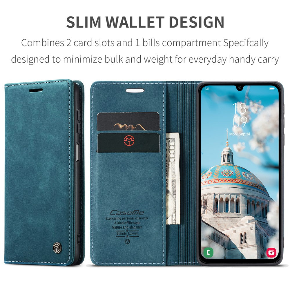 CASEME 013-serien til Samsung Galaxy A15 5G / A15 4G-cover i forretningsstil med sammenklappeligt stativ, mobilcover