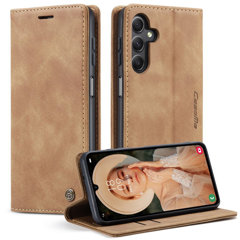 CASEME 013-serien til Samsung Galaxy A15 5G / A15 4G-cover i forretningsstil med sammenklappeligt stativ, mobilcover