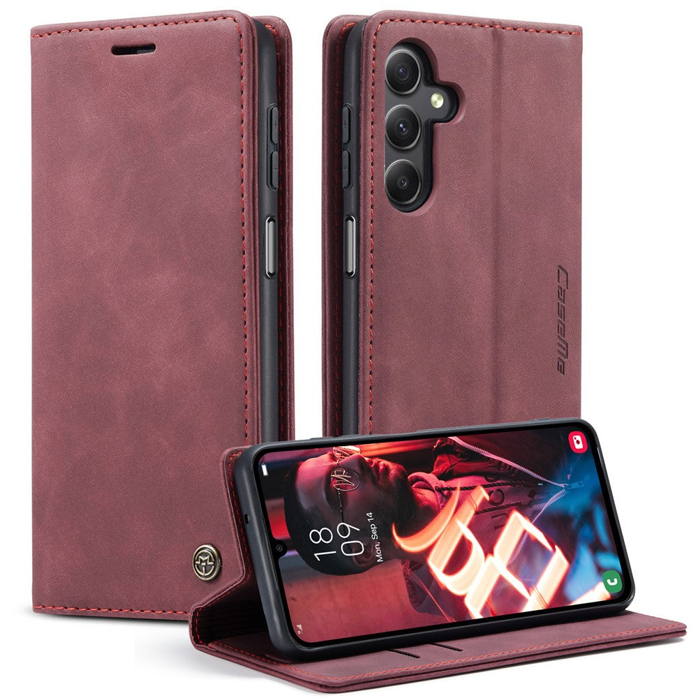 CASEME 013-serien til Samsung Galaxy A15 5G / A15 4G-cover i forretningsstil med sammenklappeligt stativ, mobilcover