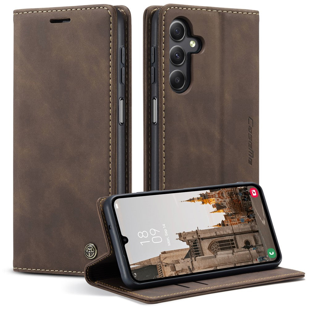 CASEME 013-serien til Samsung Galaxy A15 5G / A15 4G-cover i forretningsstil med sammenklappeligt stativ, mobilcover