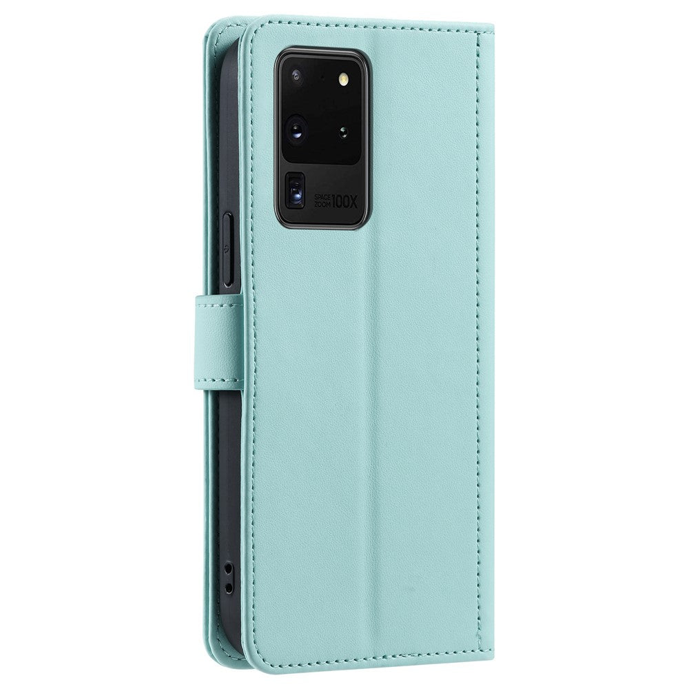 For Samsung Galaxy S20 Ultra Case Stand Flip Leather Phone Cover with 2 Straps