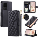 For Samsung Galaxy S20 Ultra Case Stand Flip Leather Phone Cover with 2 Straps
