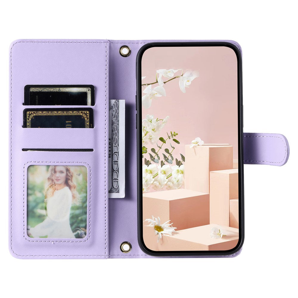 For Samsung Galaxy S21 4G / 5G Leather Case with Straps Wallet Stand Phone Cover