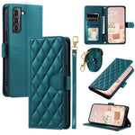 For Samsung Galaxy S21 4G / 5G Leather Case with Straps Wallet Stand Phone Cover