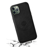 DENIOR For iPhone 11 Pro Magnetic Case PU Leather Non-Slip Grip Phone Back Cover