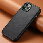 DENIOR For iPhone 11 Pro Magnetic Case PU Leather Non-Slip Grip Phone Back Cover