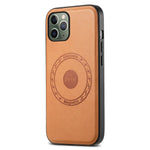 DENIOR For iPhone 11 Pro Magnetic Case PU Leather Non-Slip Grip Phone Back Cover