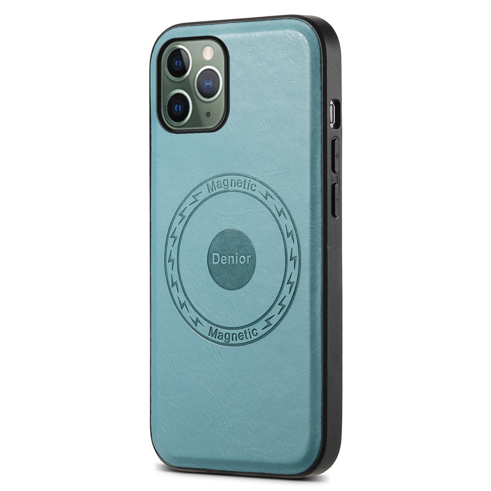 DENIOR For iPhone 11 Pro Magnetic Case PU Leather Non-Slip Grip Phone Back Cover