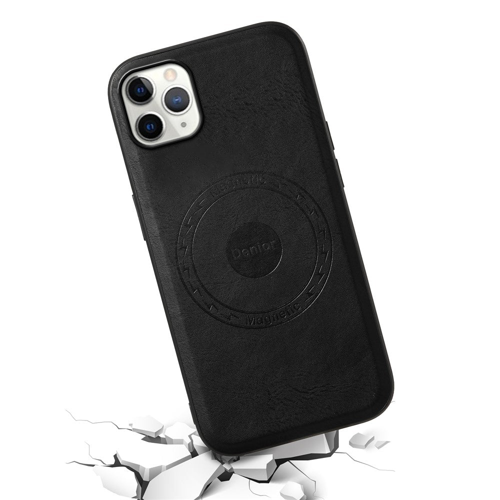 DENIOR Magnetiskt Skal till iPhone 11 Pro Max, PU-läderbelagt PC+TPU mobilskal