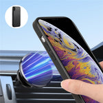DENIOR For iPhone XS Max Magnetic Case PU Leather Coated PC+TPU Shockproof Phone Cover
