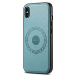 DENIOR For iPhone XS Max Magnetic Case PU Leather Coated PC+TPU Shockproof Phone Cover