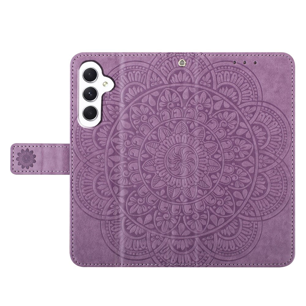 Til Samsung Galaxy A15 5G mobiltelefon cover Blomsterpræget pung etui