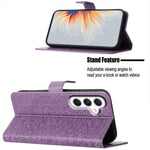Til Samsung Galaxy A15 5G mobiltelefon cover Blomsterpræget pung etui