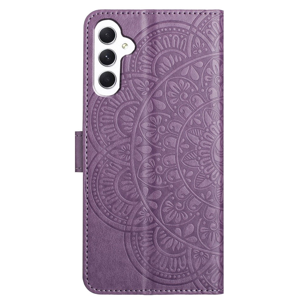 Til Samsung Galaxy A15 5G mobiltelefon cover Blomsterpræget pung etui