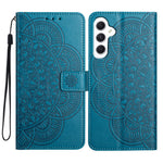 Til Samsung Galaxy A15 5G mobiltelefon cover Blomsterpræget pung etui