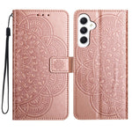 Til Samsung Galaxy A15 5G mobiltelefon cover Blomsterpræget pung etui