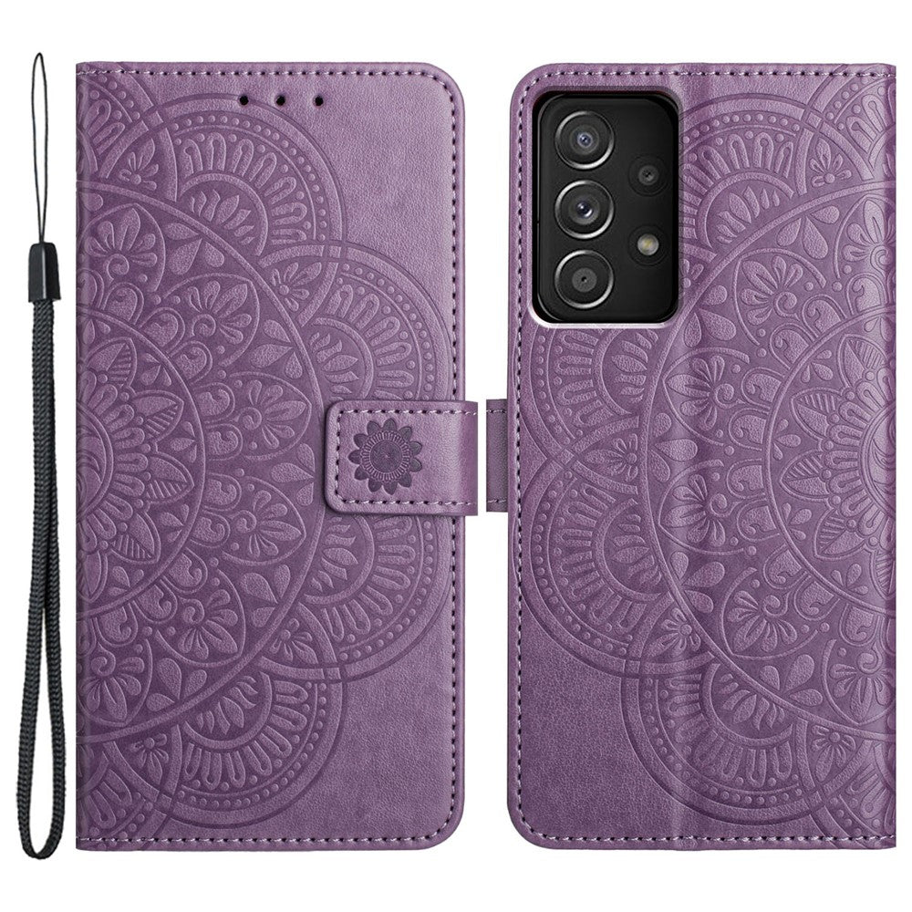 Samsung Galaxy A52 5G / 4G / A52s 5G-skal med blommönster och magnetisk stängning, stativ, mobilskal