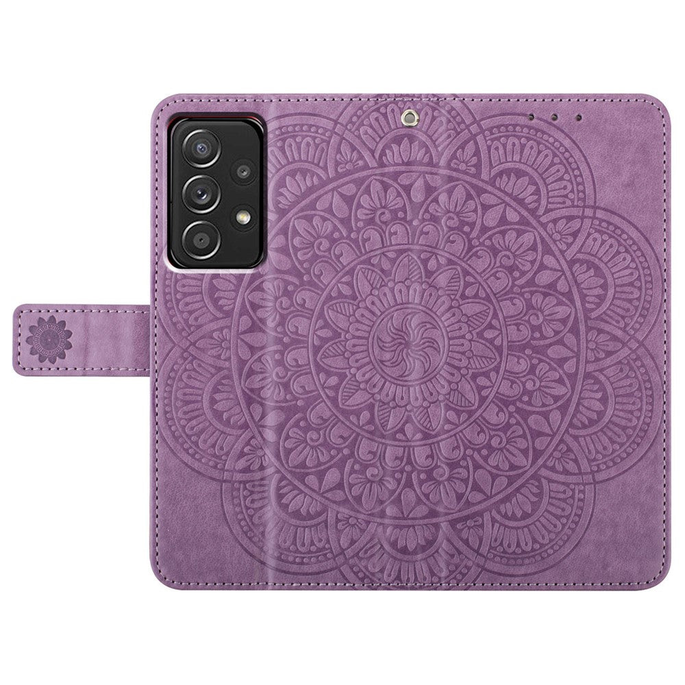 For Samsung Galaxy A52 5G / 4G / A52s 5G Case Flower Imprinted Magnetic Closure Stand Phone Cover