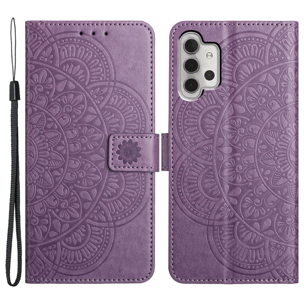 Til Samsung Galaxy A13 4G Telefoncover PU Læder Folio Flip Wallet Cover med Strop