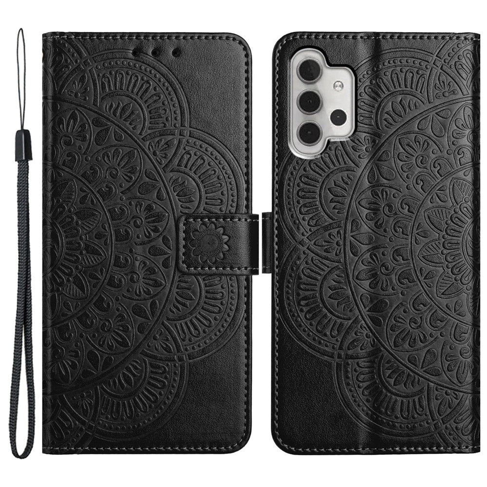 Til Samsung Galaxy A13 4G Telefoncover PU Læder Folio Flip Wallet Cover med Strop