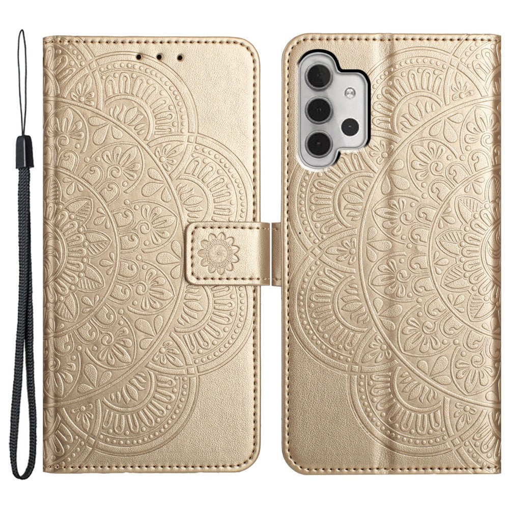 Til Samsung Galaxy A13 4G Telefoncover PU Læder Folio Flip Wallet Cover med Strop