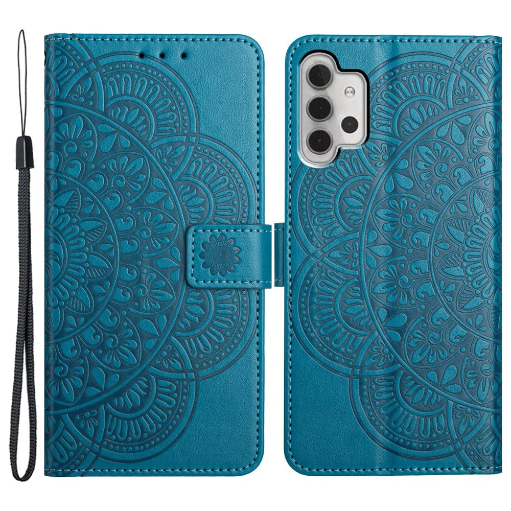 Til Samsung Galaxy A13 4G Telefoncover PU Læder Folio Flip Wallet Cover med Strop