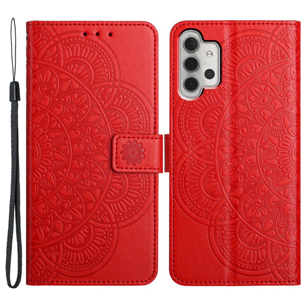 Til Samsung Galaxy A13 4G Telefoncover PU Læder Folio Flip Wallet Cover med Strop