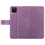 Til Samsung Galaxy A22 4G (EU version) etui i læder med flipcover, kortlommer + håndledsrem