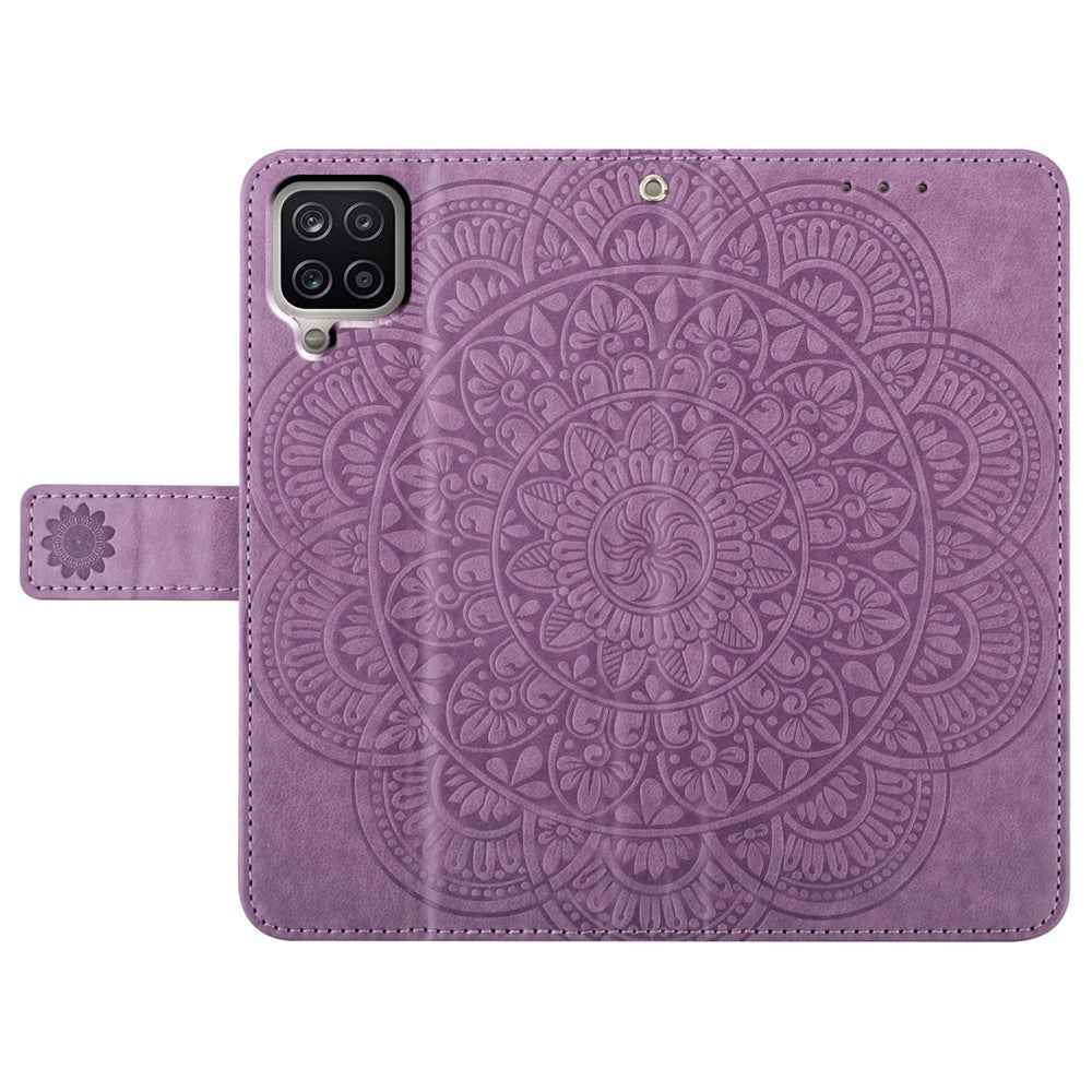 Til Samsung Galaxy A22 4G (EU version) etui i læder med flipcover, kortlommer + håndledsrem