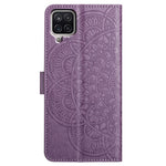 Til Samsung Galaxy A22 4G (EU version) etui i læder med flipcover, kortlommer + håndledsrem