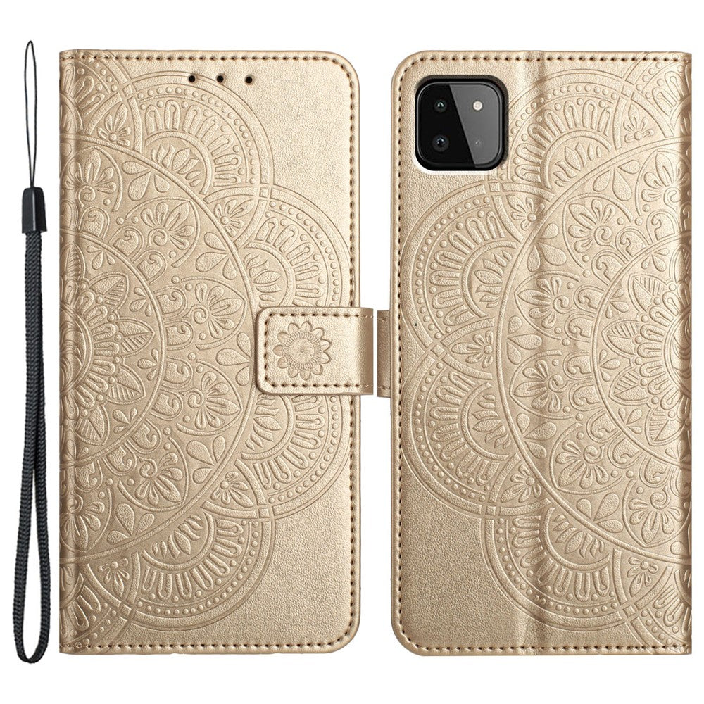 Til Samsung Galaxy A22 5G (EU Version) Etui PU Læder Telefoncover Stativ Pung