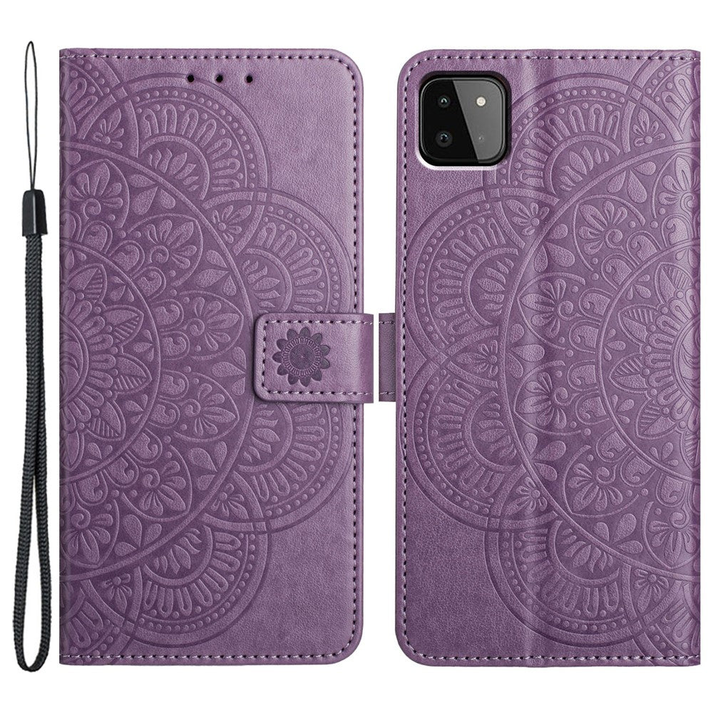 Til Samsung Galaxy A22 5G (EU Version) Etui PU Læder Telefoncover Stativ Pung