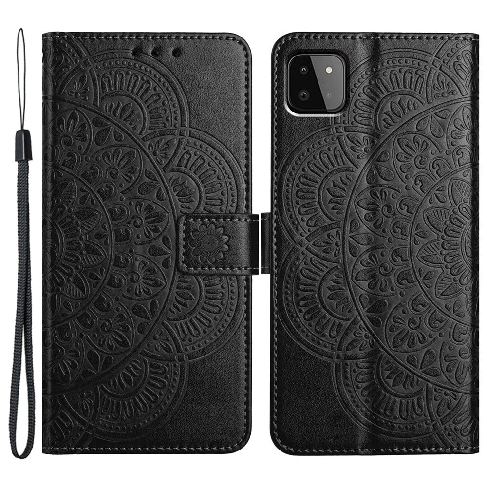 Til Samsung Galaxy A22 5G (EU Version) Etui PU Læder Telefoncover Stativ Pung