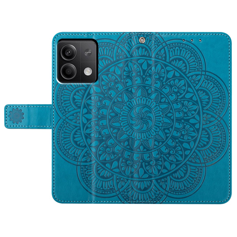For Xiaomi Redmi Note 13 4G Case Magnetic Closure Flower Pattern Handbag Phone Cover
