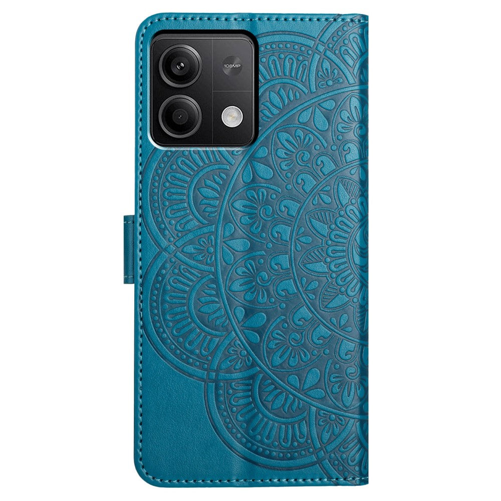 For Xiaomi Redmi Note 13 4G Case Magnetic Closure Flower Pattern Handbag Phone Cover