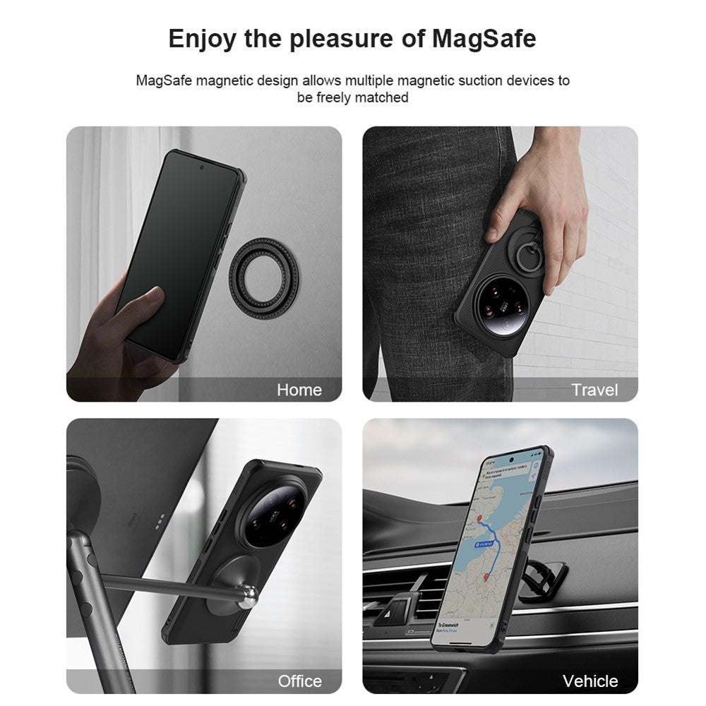 NILLKIN Frosted Shield Pro for Xiaomi 14 Ultra Magnetic Case Non-Slip Phone Cover