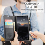 For Xiaomi Redmi 13C 4G / Redmi 13C 5G / Poco C65 4G Leather Case CASEME 023 RFID Blocking 3 Card Slot Mobile Cover
