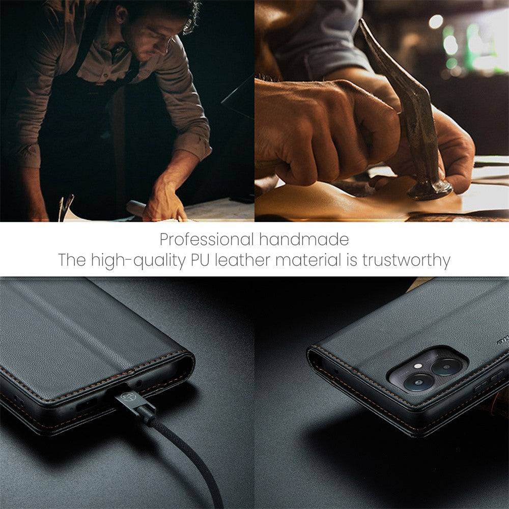 For Xiaomi Redmi 13C 4G / Redmi 13C 5G / Poco C65 4G Leather Case CASEME 023 RFID Blocking 3 Card Slot Mobile Cover