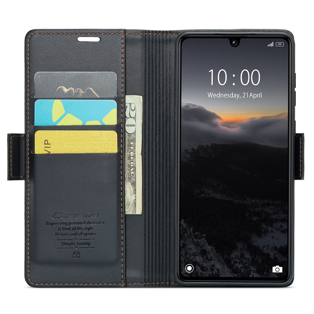 For Xiaomi Redmi 13C 4G / Redmi 13C 5G / Poco C65 4G Leather Case CASEME 023 RFID Blocking 3 Card Slot Mobile Cover