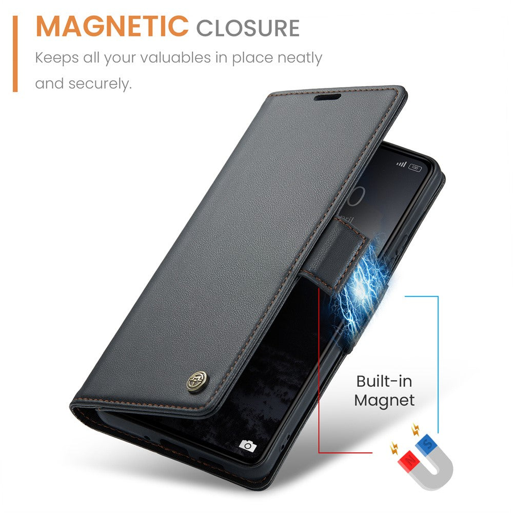 For Xiaomi Redmi 13C 4G / Redmi 13C 5G / Poco C65 4G Leather Case CASEME 023 RFID Blocking 3 Card Slot Mobile Cover