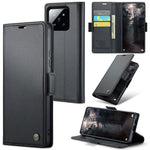 For Xiaomi 14 Magnetic Leather Case CASEME 023 RFID Blocking 3 Card Slot Mobile Cover