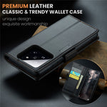 For Xiaomi 14 Magnetic Leather Case CASEME 023 RFID Blocking 3 Card Slot Mobile Cover